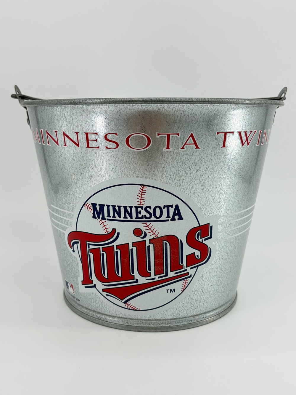 Minnesota Twins Metal Pail Ice Beer Bucket With Handle Baseball Official